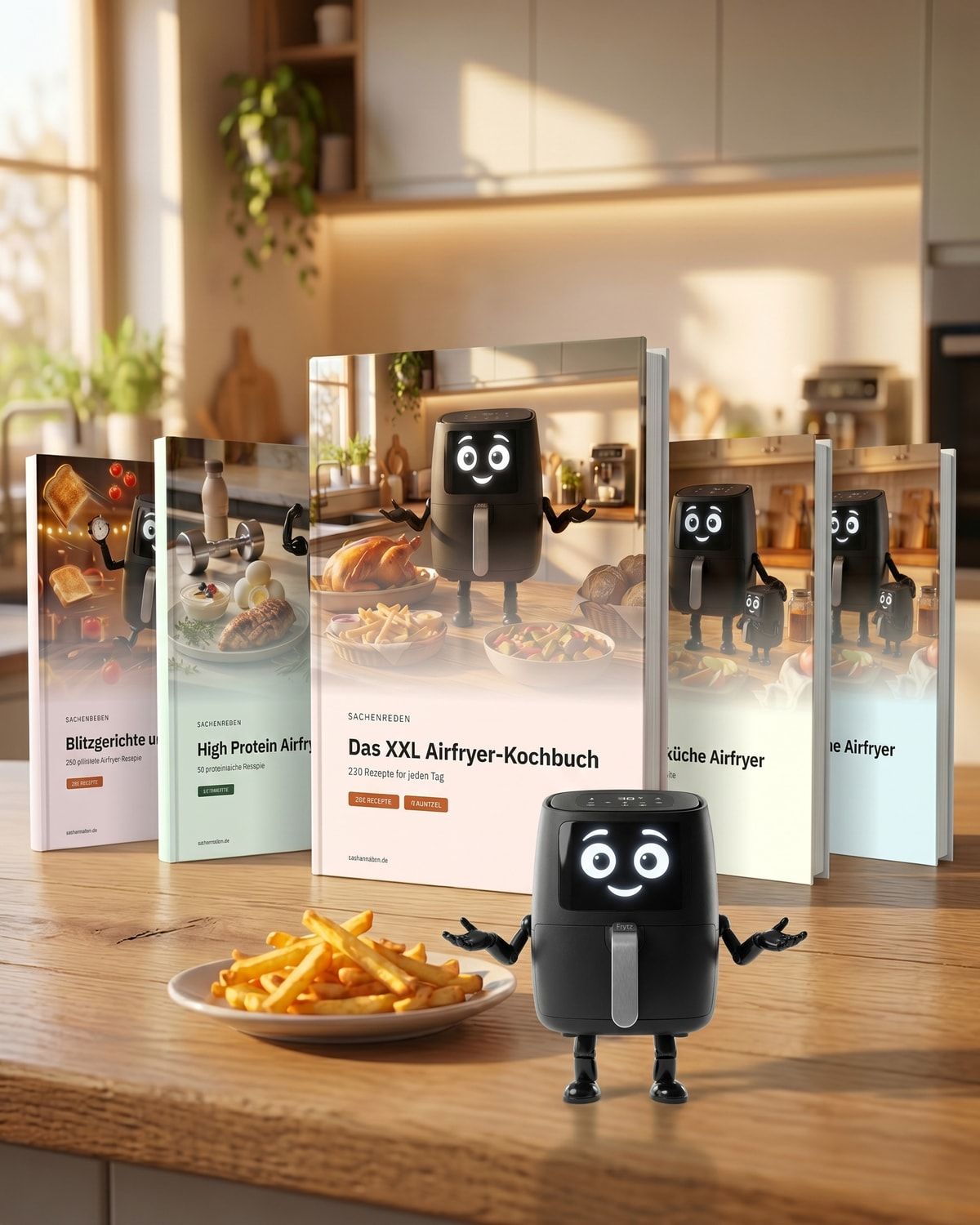 Das Airfryer Komplett-Paket: 5 Kochbücher mit Frytz